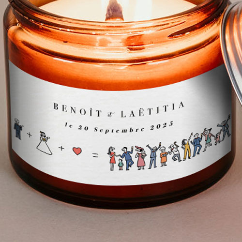 Sticker bougie de mariage Addition à personnaliser
