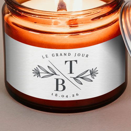 Sticker bougie de mariage Blason à personnaliser