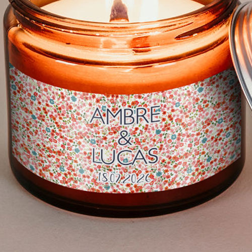 Sticker bougie de mariage Liberty à personnaliser
