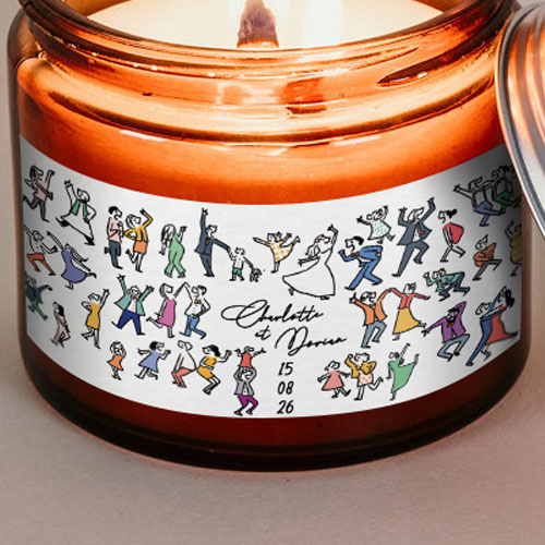 Sticker bougie de mariage Scène danseurs à personnaliser