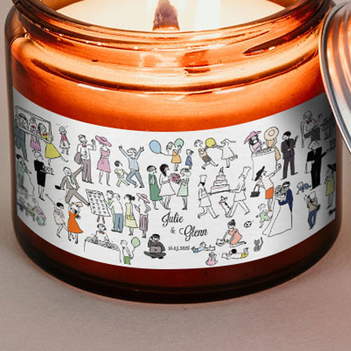 Sticker bougie de mariage Scène de mariage à personnaliser