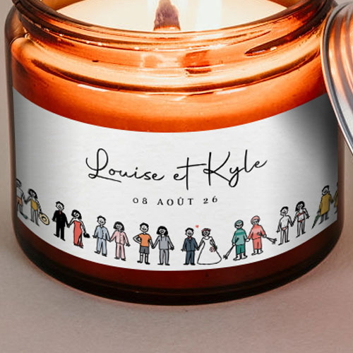 Sticker bougie de mariage Tenues à personnaliser