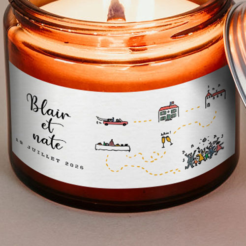 Sticker bougie de mariage Timeline à personnaliser