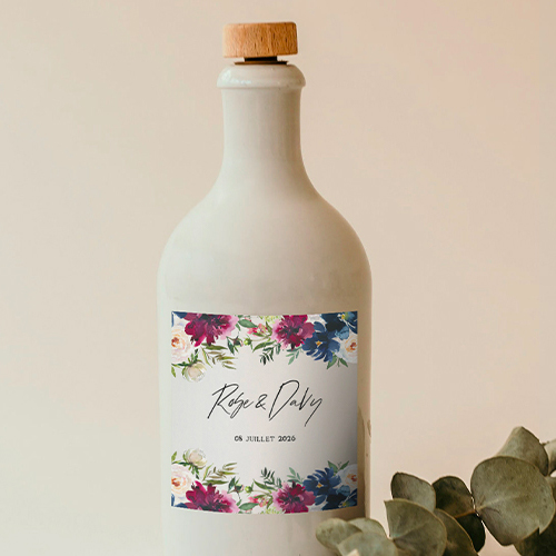 Sticker bouteille de mariage Belladone à personnaliser