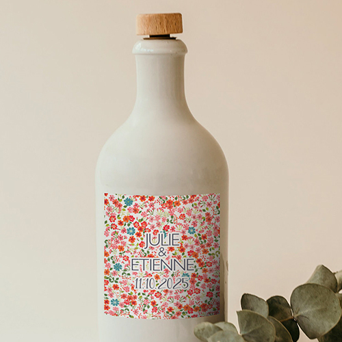 Sticker bouteille de mariage Liberty à personnaliser