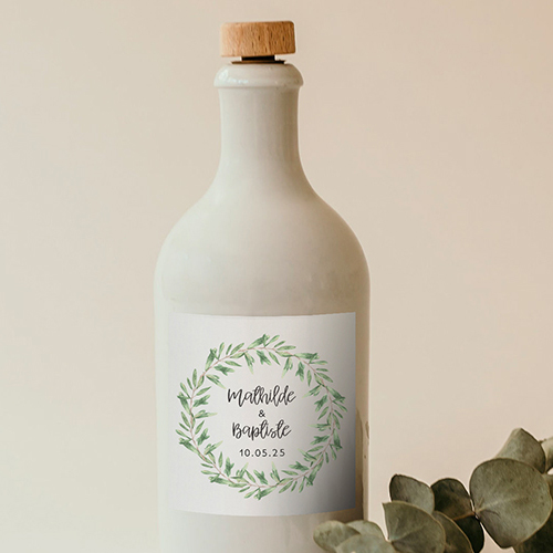 Sticker bouteille de mariage Natural à personnaliser