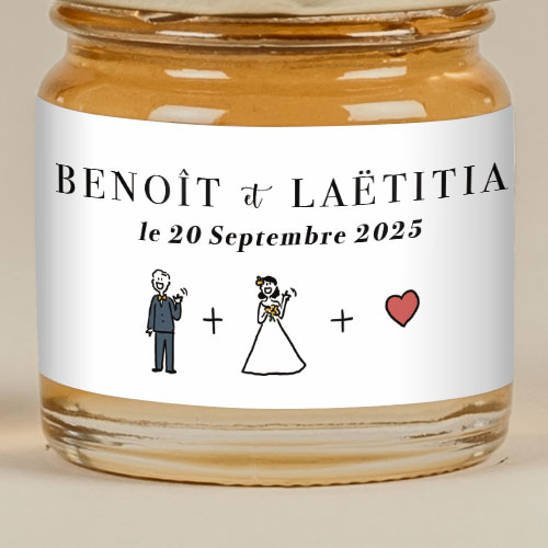 Sticker Mini Pot de mariage Addition à personnaliser