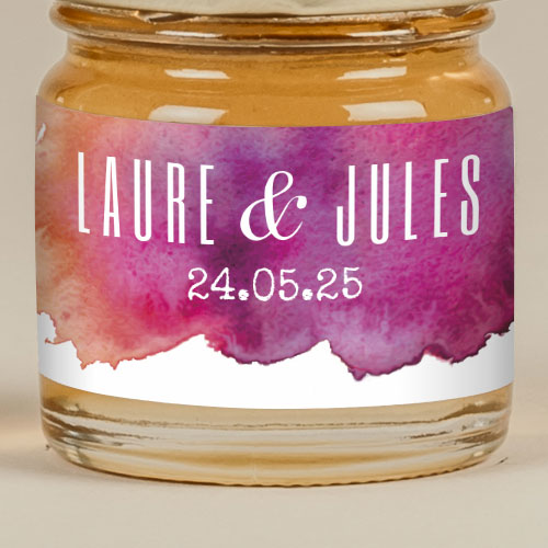 Sticker Mini Pot de mariage Aquarelle à personnaliser