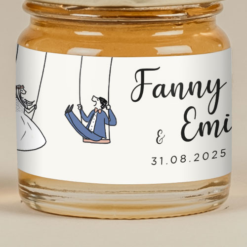 Sticker Mini Pot de mariage Balançoires à personnaliser