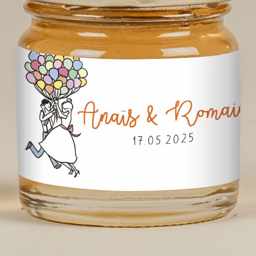 Sticker Mini Pot de mariage Ballons à personnaliser