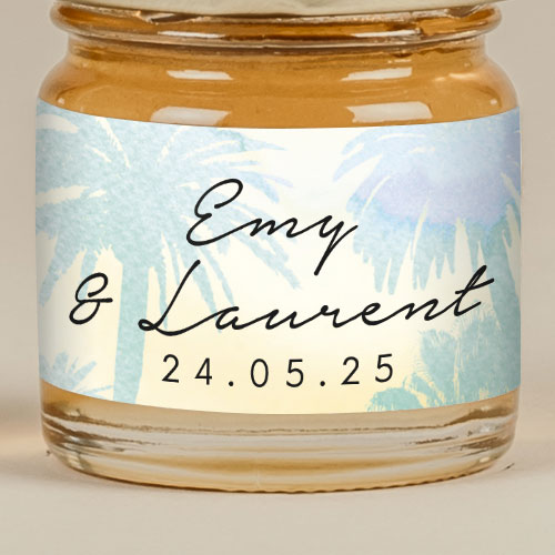 Sticker Mini Pot de mariage Beach à personnaliser