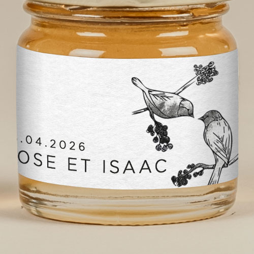 Sticker Mini Pot de mariage Birds à personnaliser