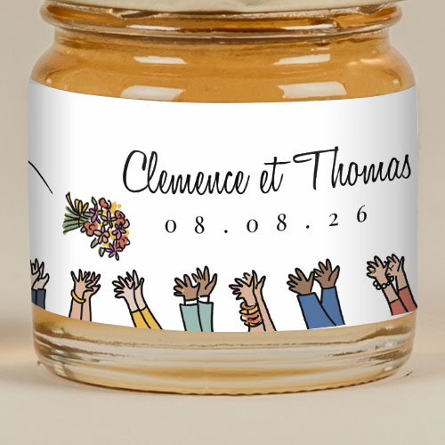 Sticker Mini Pot de mariage Bouquet à personnaliser