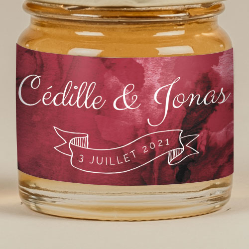 Sticker Mini Pot de mariage Burgundy à personnaliser