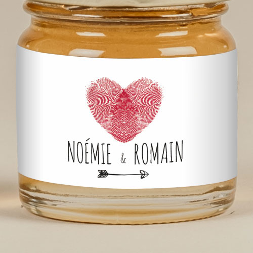 Sticker Mini Pot de mariage Coeur à personnaliser