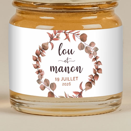 Sticker Mini Pot de mariage Couronne automnale à personnaliser