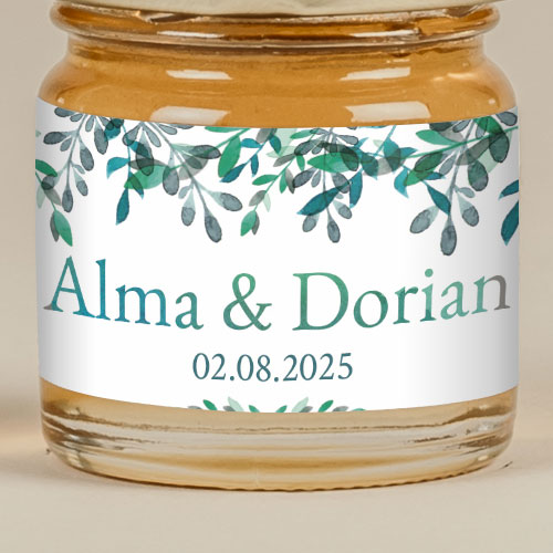 Sticker Mini Pot de mariage Feuillage délicat à personnaliser