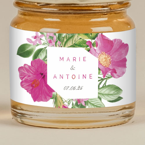 Sticker Mini Pot de mariage Floral à personnaliser