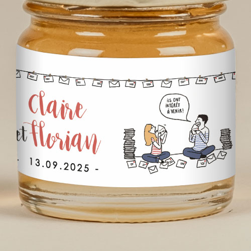 Sticker Mini Pot de mariage Invitations à personnaliser