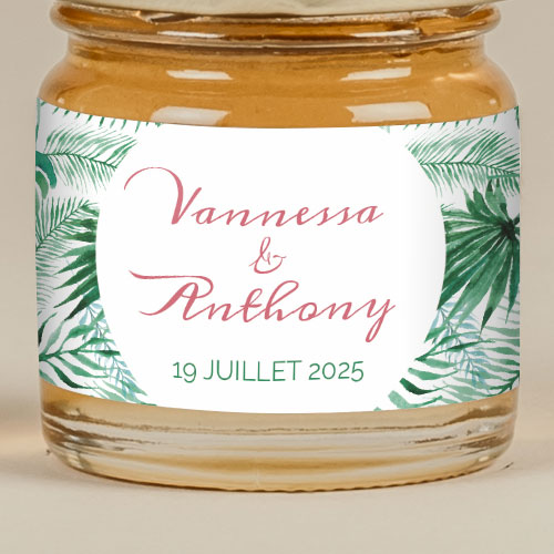 Sticker Mini Pot de mariage Jungle à personnaliser