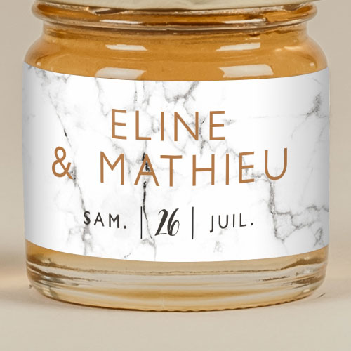 Sticker Mini Pot de mariage Marbre à personnaliser