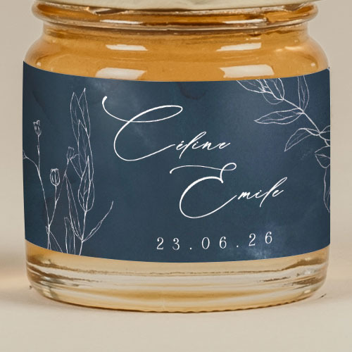 Sticker Mini Pot de mariage Navy à personnaliser