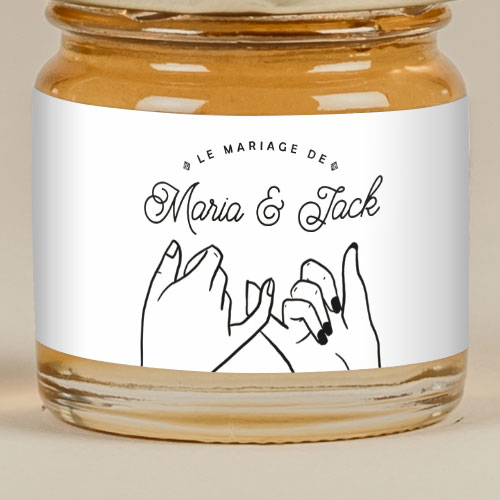 Sticker Mini Pot de mariage Promesse à personnaliser