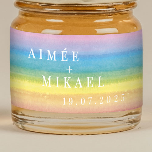 Sticker Mini Pot de mariage Rainbow à personnaliser