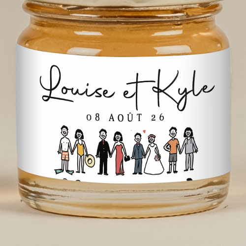 Sticker Mini Pot de mariage Tenues à personnaliser