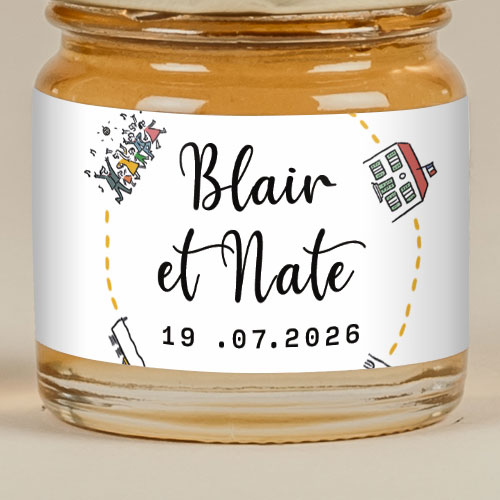 Sticker Mini Pot de mariage Timeline à personnaliser