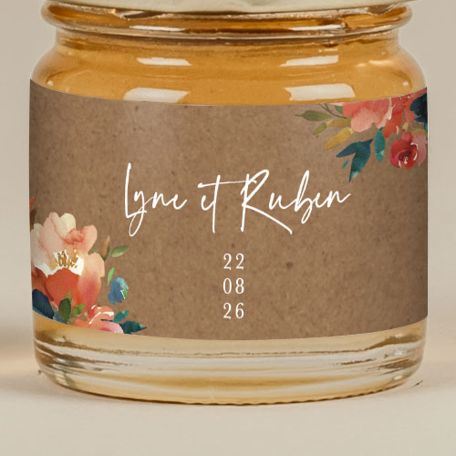 Sticker Mini Pot de mariage Zinnia à personnaliser