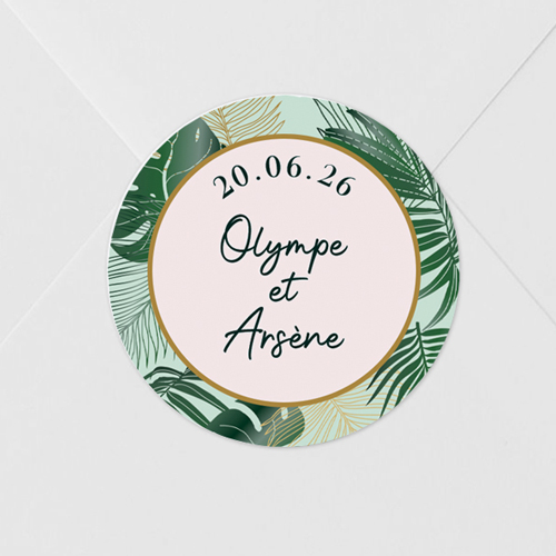 Sticker de mariage Cadre tropical à personnaliser