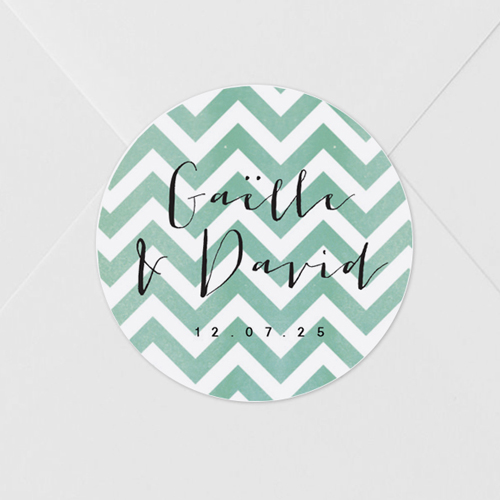 Sticker de mariage Chevrons - bleu à personnaliser