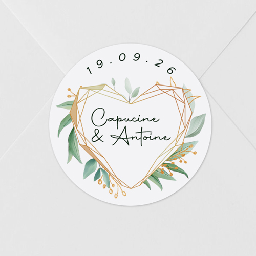 Sticker de mariage Coeur géométrique à personnaliser