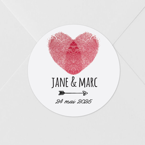 Sticker de mariage Coeur à personnaliser