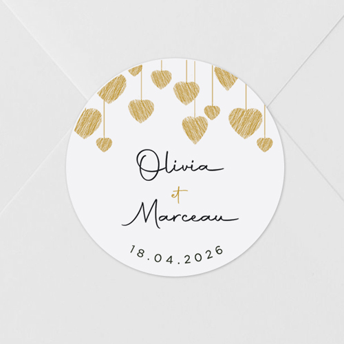 Sticker de mariage Coeurs suspendus à personnaliser