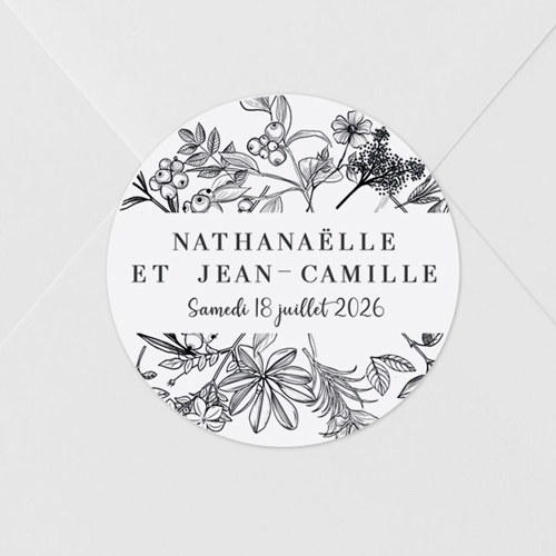 Sticker de mariage Composition florale à personnaliser
