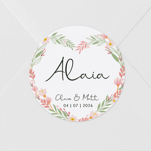 Sticker de mariage Couronne coeur à personnaliser