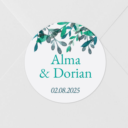 Sticker de mariage Feuillage délicat à personnaliser