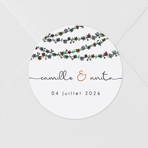Sticker de mariage Guirlandes de fleurs à personnaliser