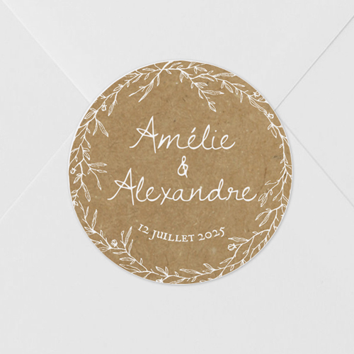 Sticker de mariage Kraft à personnaliser