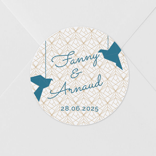 Sticker de mariage Origami à personnaliser
