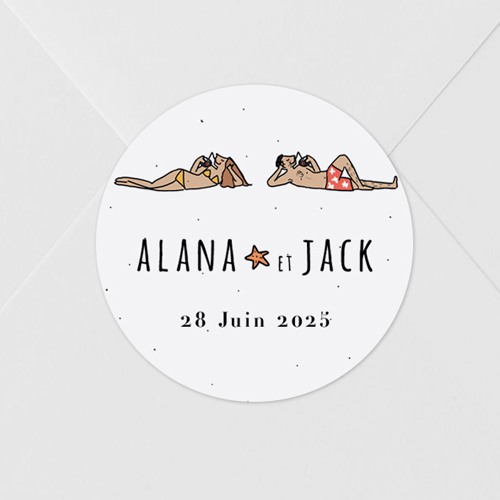 Sticker de mariage Plage à personnaliser