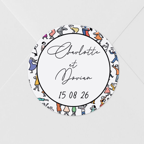 Sticker de mariage Scène danseurs à personnaliser