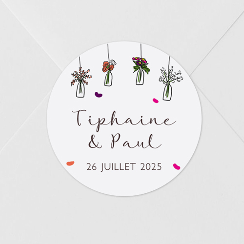 Sticker de mariage Vases suspendus à personnaliser