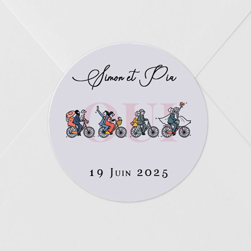 Sticker de mariage Vélos à personnaliser