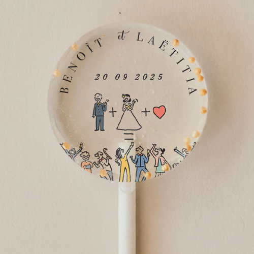 Sucette de mariage Addition à personnaliser