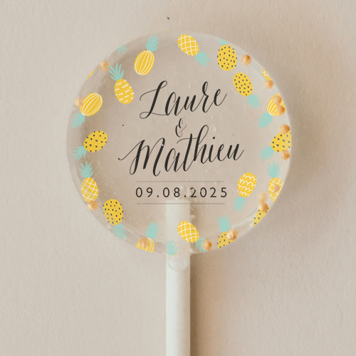 Sucette de mariage Ananas à personnaliser