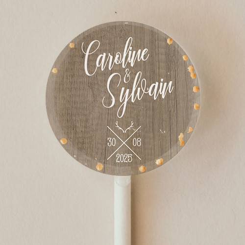 Sucette de mariage Bois à personnaliser