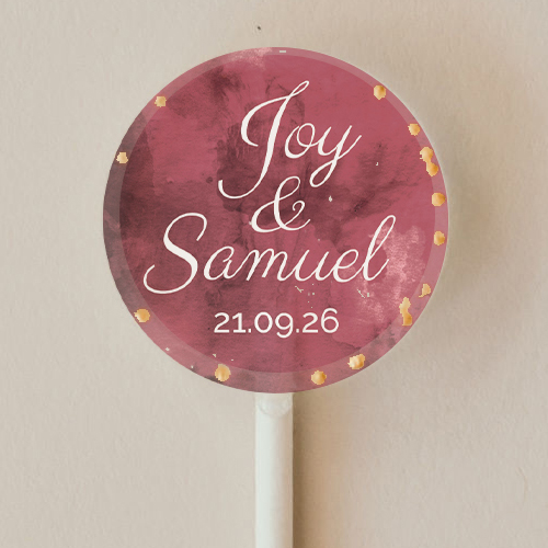 Sucette de mariage Burgundy à personnaliser